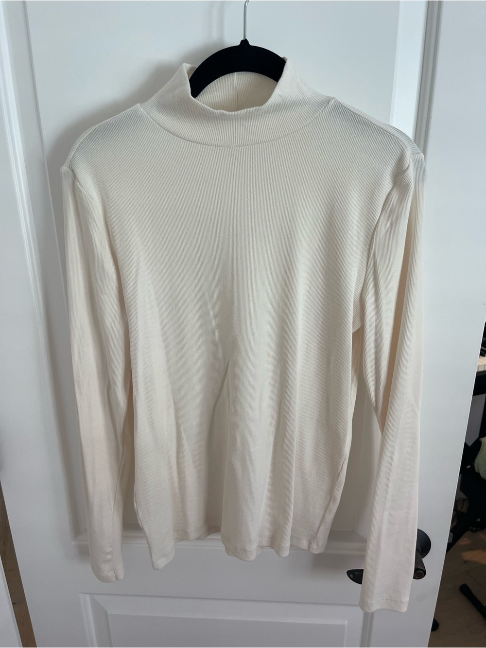 Cream Mock Neck Long-Sleeve Sweater